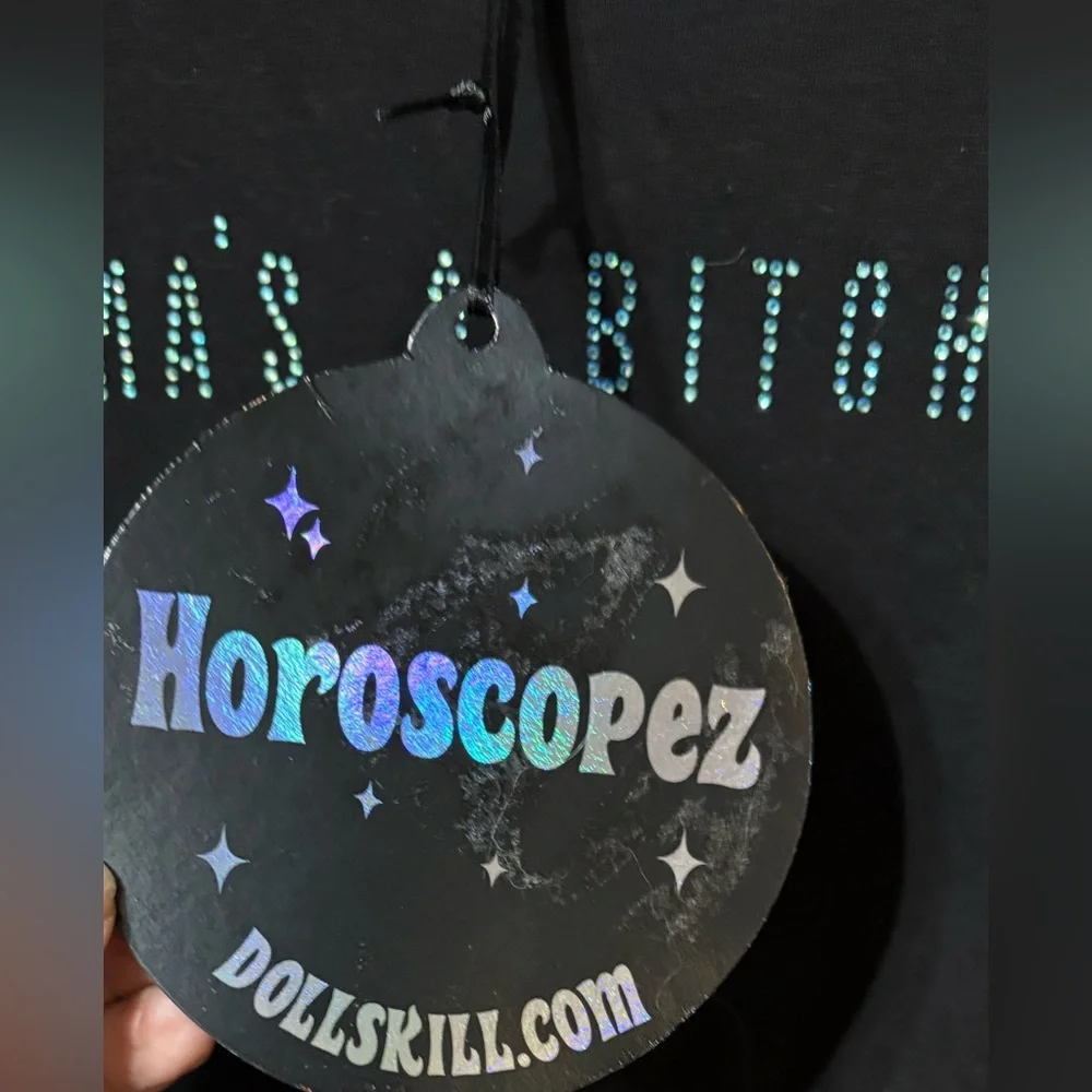 Dolls Kill Black Karma Crop Top - Picture 2 of 3